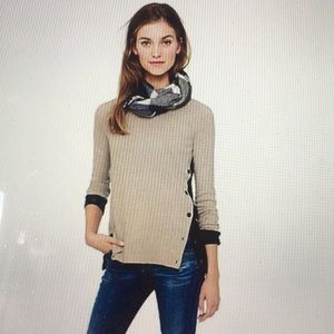 J Crew Cream Sweater with Side Button Detail small